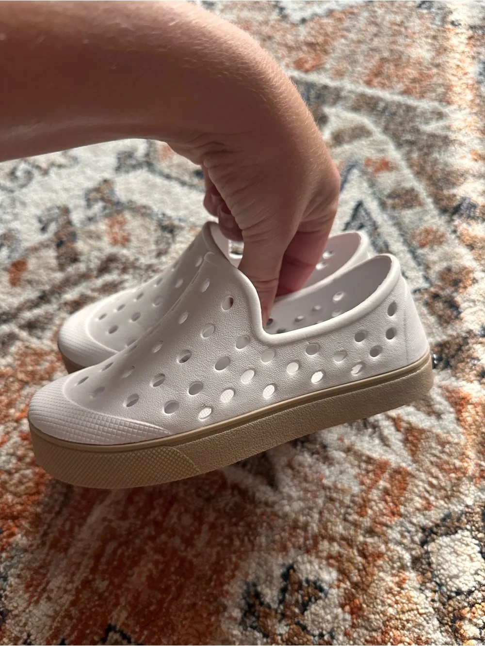 Kids Sperry White Slip-On Perforated Casual Shoes